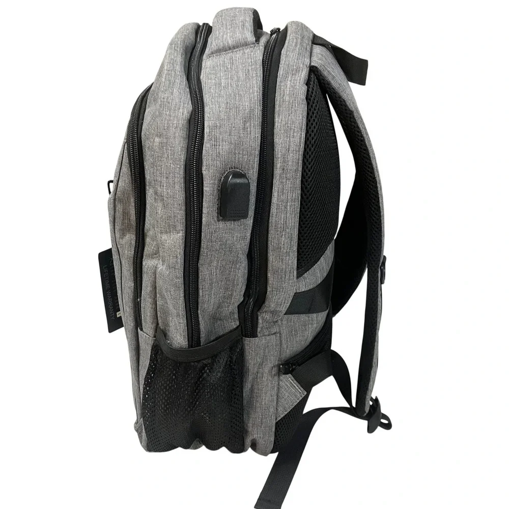 Matein Travel Laptop Backpack Heather Grey USB Charging Port‎ Business Commuter